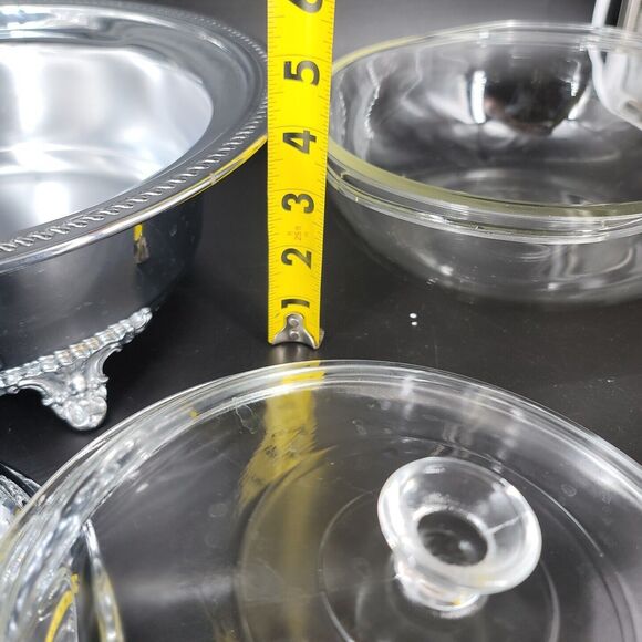 Forbes & Co Art Deco Footed Lidded Silver Plated Serving Dish c.1920-30s + Pyrex - Picture 12 of 12